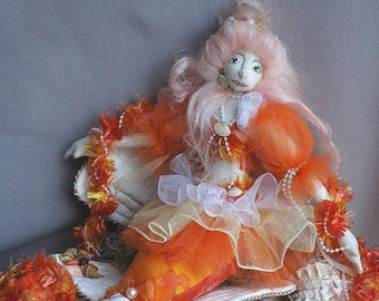 HB810E -  Audrina, 16 inch Mermaid Cloth Doll and Cloth Seashell Sewing Pattern - PDF Download by Billie Heisler