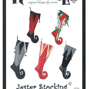 NI202E - Jester Christmas Stocking  Sewing Pattern - PDF Download by Norma Inkster