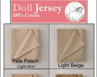 Doll Jersey by De Witte Engel, 100% Cotton Knit Doll Skin - Handmade Doll Making, including Waldorf Style, Sewing Fabric -  1/2 or 1 yard