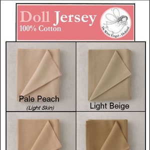 Jersey pour poupée De Witte Engel, peau de poupée en tricot 100 % coton - Fabrication de poupées à la main, y compris style Waldorf, tissu à coudre - 1/2 ou 1 mètre