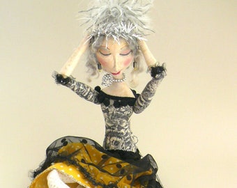 PS301E - Antoinette  -  24" Sitting Cloth Art Doll Making Sewing Pattern - PDF Download by Phyllis Scaringe of LaDeeDolls