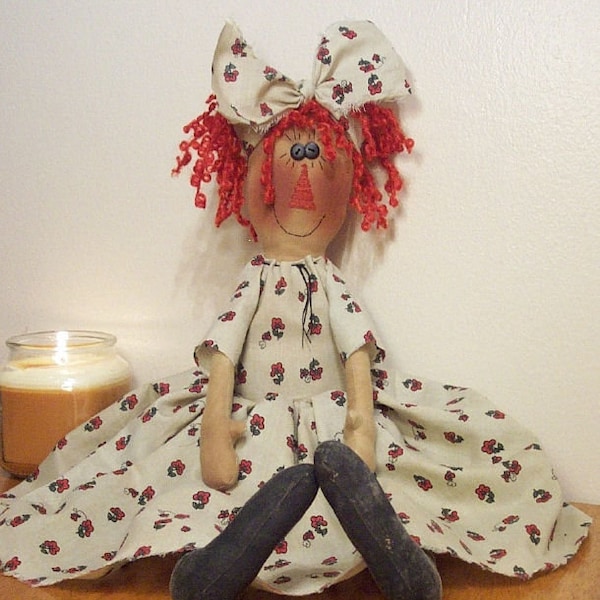 RP203E - Simple Annie, 21" Raggedy Ann Cloth Doll Pattern by Michelle Allen of Raggedy Pants Designs - PDF Download