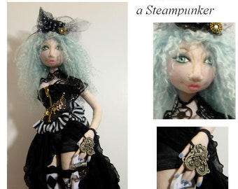 BS324E -  Anneal, 18&quot; Steampunk Cloth Doll Pattern -  PDF Download Sewing Pattern by Barbara Schoenoff