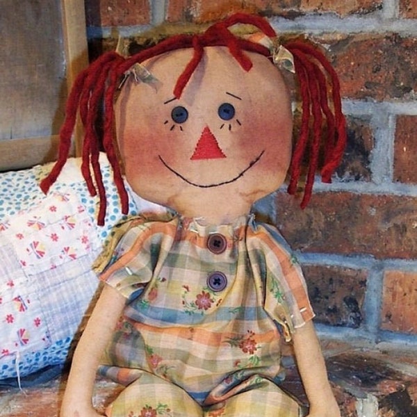 RP130E - Sweet Pea ,Raggedy Ann Style Doll Sewing Pattern by Michelle Allen of Raggedy Pants Designs - PDF Download