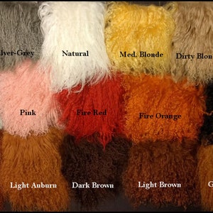 Tibetaans lam - prachtige vacht voor poppenhaar/pruik op bloes en kunstpoppen - gebleekt, natuurlijk, kastanjebruin, bruin, blond, roze, rood en meer kleuren!