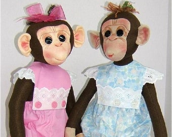 レア！HOSUNG★ドレスを着たさるのぬいぐるみ【ヴィンテージ】【1994年】 Vintage 1994 Hosung Monkey Plush Puppet - Etsy