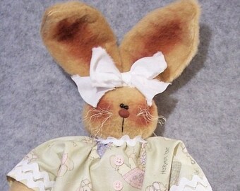 Hunny Bunny -  PDF Download Primitive Cloth Doll Pattern by Michelle Allen of Raggedy Pants Designs