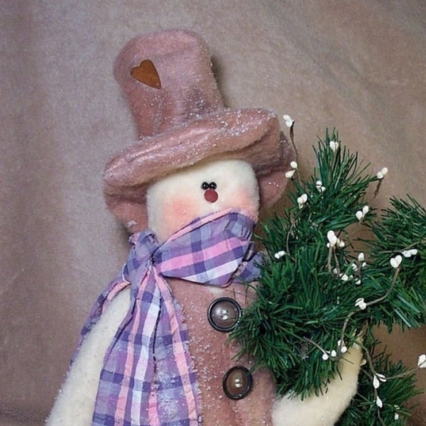 RP194E - Gathering Winter -  20” Snowman Doll Pattern by Michelle Allen of Raggedy Pants Designs - PDF Download