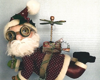 SE904E - Jet Pack Santa –  Steampunk Santa Doll, Art Doll Pattern - PDF Download by Susan Barmore