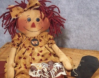 RP110E - Candy Annie, Primitive Raggedy Ann Style Doll Sewing Pattern by Michelle Allen of Raggedy Pants Designs - PDF Download
