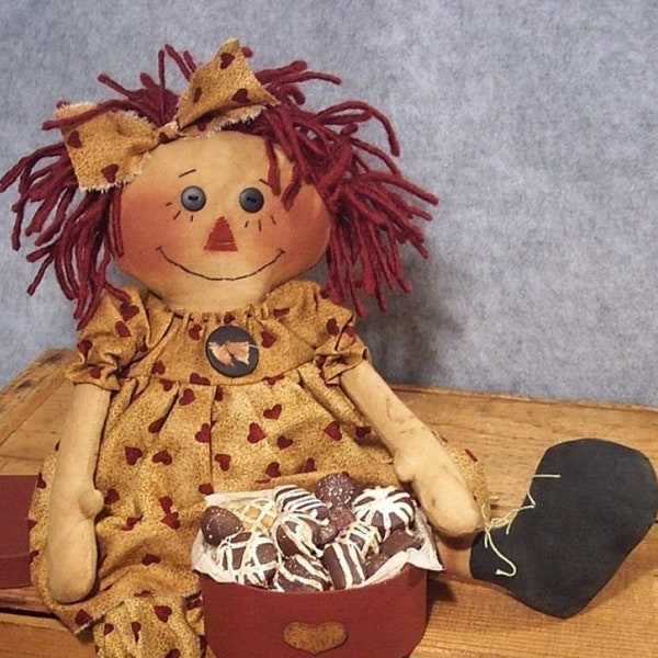 RP110E - Candy Annie, Primitive Raggedy Ann Style Doll Sewing Pattern by Michelle Allen of Raggedy Pants Designs - PDF Download