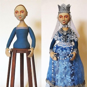 AB517E - Isabella, Santos Cage Doll PDF - Cloth Doll Making Sewing Pattern