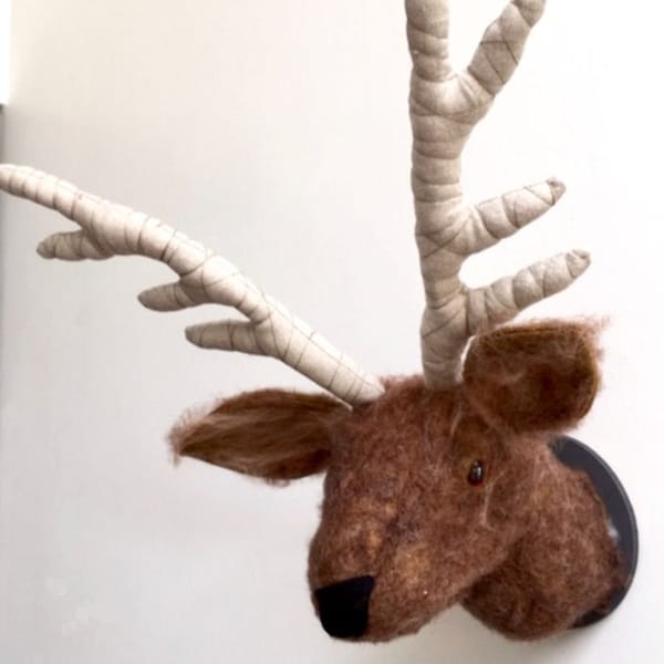 JX918E – Stag or Reindeer Trophy Head - PDF Cloth Animal Doll Sewing Pattern