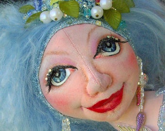 CE703E – Crystal Mermaid Of The Lake  – 21” Cloth Art Doll Pattern, PDF