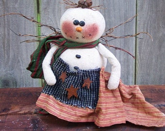 RP224E - American Snow Angel, Snowman PDF Download Cloth Doll Pattern by Michelle Allen of Raggedy Pants Designs