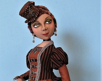 AB519E - Penny Dreadful  - Cloth Doll Making Sewing Pattern by Arley Berryhill - PDF Download E-Pattern