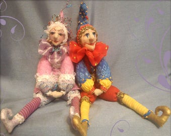 MM248E – Beanie Jesters – Leo & Lilli, Cloth Doll Sewing Pattern, PDF Download Doll Making Pattern