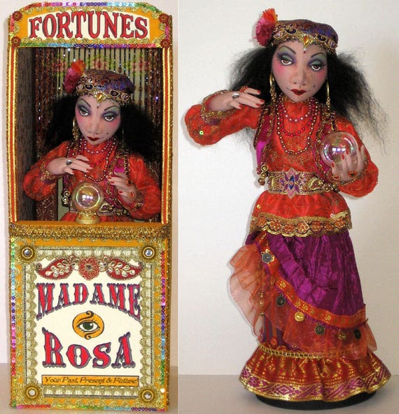 AB512E - Madame Rosa, Fortune Teller & Booth Cloth Doll Pattern