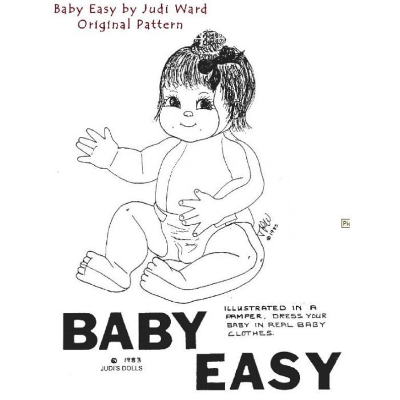 Baby Easy ~ Vintage 25" Cloth Baby Doll Making E-Pattern - Download Sewing Pattern, A Judi Ward Original Design image 2