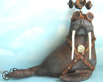 SE466E - Steampunk Walrus PDF Cloth Animal Doll Making Pattern