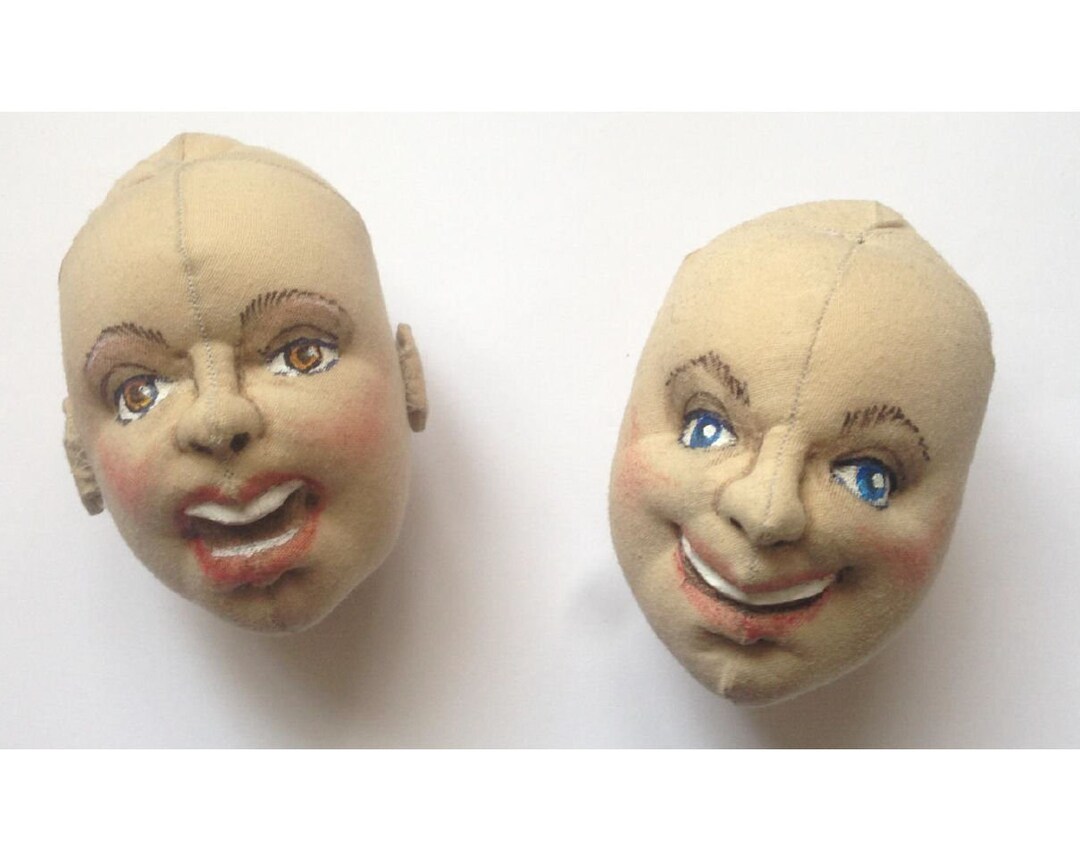 JF103E Dollmaking Tutorial How to Make a Cloth Doll Head Smiling or