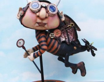 Steampunk Finnyus Cloth Dollmaking Pattern.  PDF Instant Download - Start Sewing Today! Steampunk!