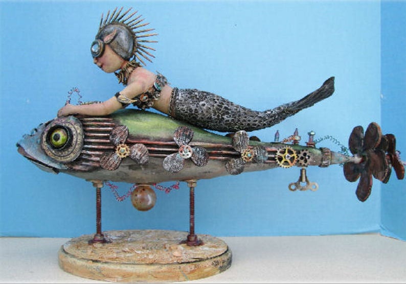 - SE509 PDF Download School Guard 11\u201d Mermaid and Fish Art Doll Project by Susan Barmore Doll Making Class