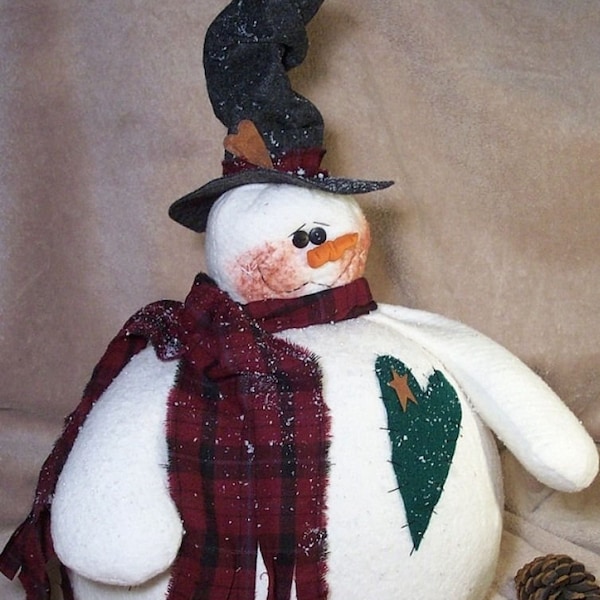 Plumpy -  38” Round & 23” Tall Snowman Doll Pattern by Michelle Allen of Raggedy Pants Designs - PDF Download