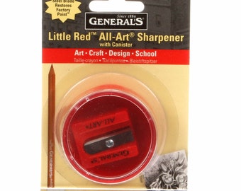 Art Pencil Sharpener With Canister - Sharpens Graphite, Multi-Pastel, Chalks, Watercolor Pencils and Colored Pencils.