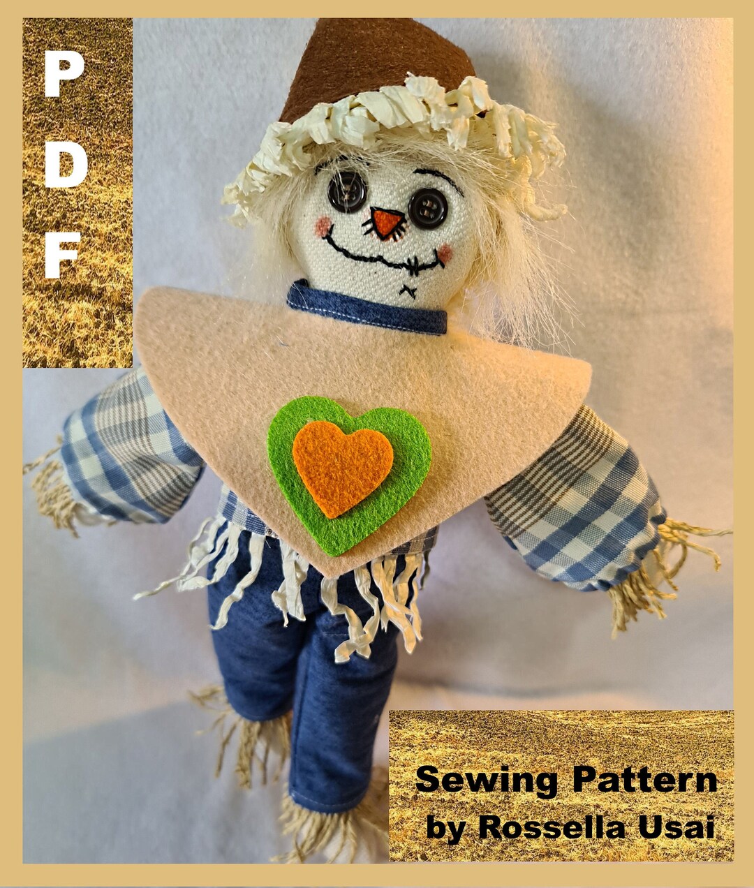 Scarecrow Primitive Scarecrow Sewing Pattern PDF Download Etsy