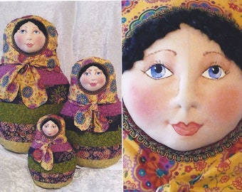 SR830E - Babushka -   Cloth Doll Making Sewing Pattern by Suzette Rugolo, PDF Download