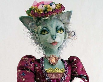 SI405E - Madame Le Chat PDF Cloth Doll Making Animal Sewing Pattern