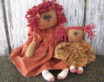 RP330E - Sis and Me, PDF Download Primitive Raggedy Ann Cloth Doll Pattern von Michelle Allen von Raggedy Pants Designs