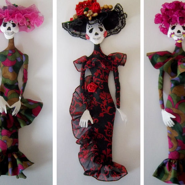 LL848E - Dia Maria - 10"Wall Doll Cloth  Doll Pattern - PDF Download Doll Making Sewing Pattern by Laura Lunsford - Day of Dead