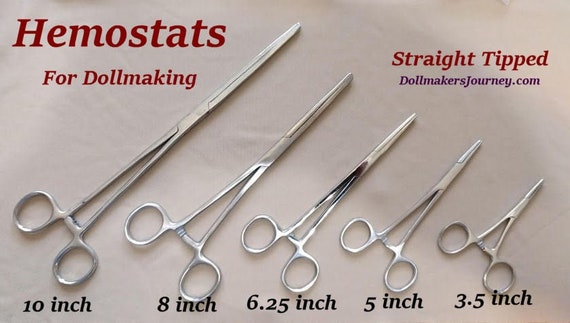 Hemostat for Dollmaking, All Sizes in Straight Curved Tip. Used for  Turning, Stuffing and Many Other Uses in Doll Making and Crafting 