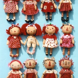HH356E - A Dozen Dollies PDF - Cloth Raggedy Doll Pattern by Ginny Lettorale- Download