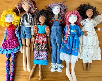 New - Make a Doll In A Day, Simple 12in Jointed Cloth Doll Sewing Pattern (PDF Download) by Jan Horrox
