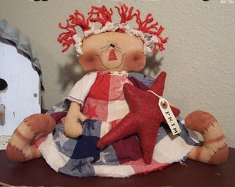 RP186E - Oh My Stars, Padrão de Costura de Boneca Primitiva Raggedy Ann Style por Michelle Allen da Raggedy Pants Designs - Download em PDF