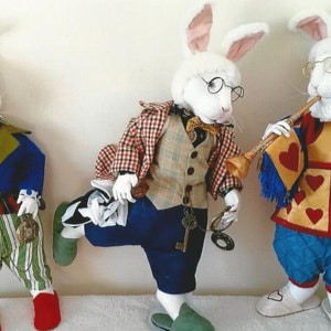 SR839E - The White Rabbit  -  Animal Storybook Cloth Doll Making Sewing Pattern by Suzette Rugolo, PDF Download