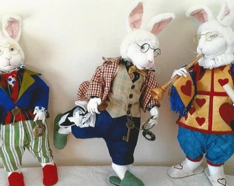 SR839E - The White Rabbit  -  Animal Storybook Cloth Doll Making Sewing Pattern by Suzette Rugolo, PDF Download