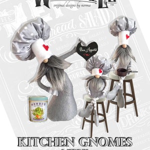 NI110E – Kitchen Gnomes  - Doll Pattern and Instructions, PDF Cloth Doll Making Sewing Pattern by The Whimsical Elf