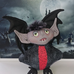 Bat-Tina - 8" to 9" Playful Cartoon Caricature Cloth Doll Sewing Pattern by Cyndy Sieving - PDF Instant Download – Start Sewing Today!