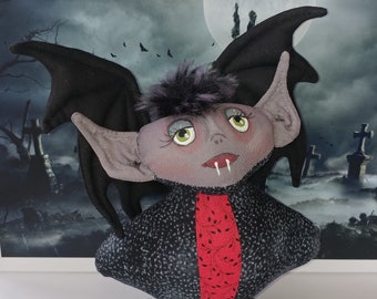 Bat-Tina - 8" to 9" Playful Cartoon Caricature Cloth Doll Sewing Pattern by Cyndy Sieving - PDF Instant Download – Start Sewing Today!