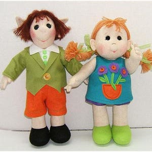 Judi Ward Original Design - Girl and Little Elf ~ Cloth Doll Making E-Pattern  - Download Sewing Pattern