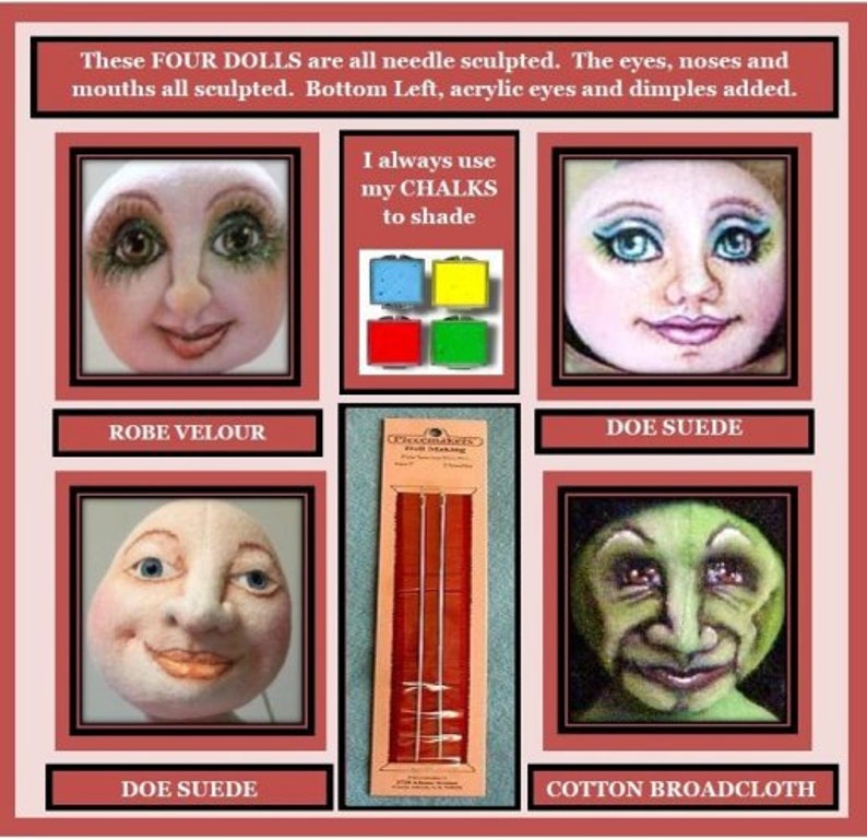 Sculpting Cloth Doll Faces PDF Tutorial By Kat Lees PDF Download Doll Making Tutorial