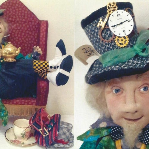 SR838E the Mad Hatter Cloth Doll Making Sewing Pattern by Etsy