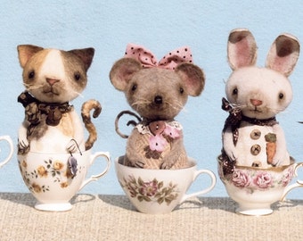 HH395E - Prim Little Critter Cups PDF - Cloth Doll Making Sewing Pattern