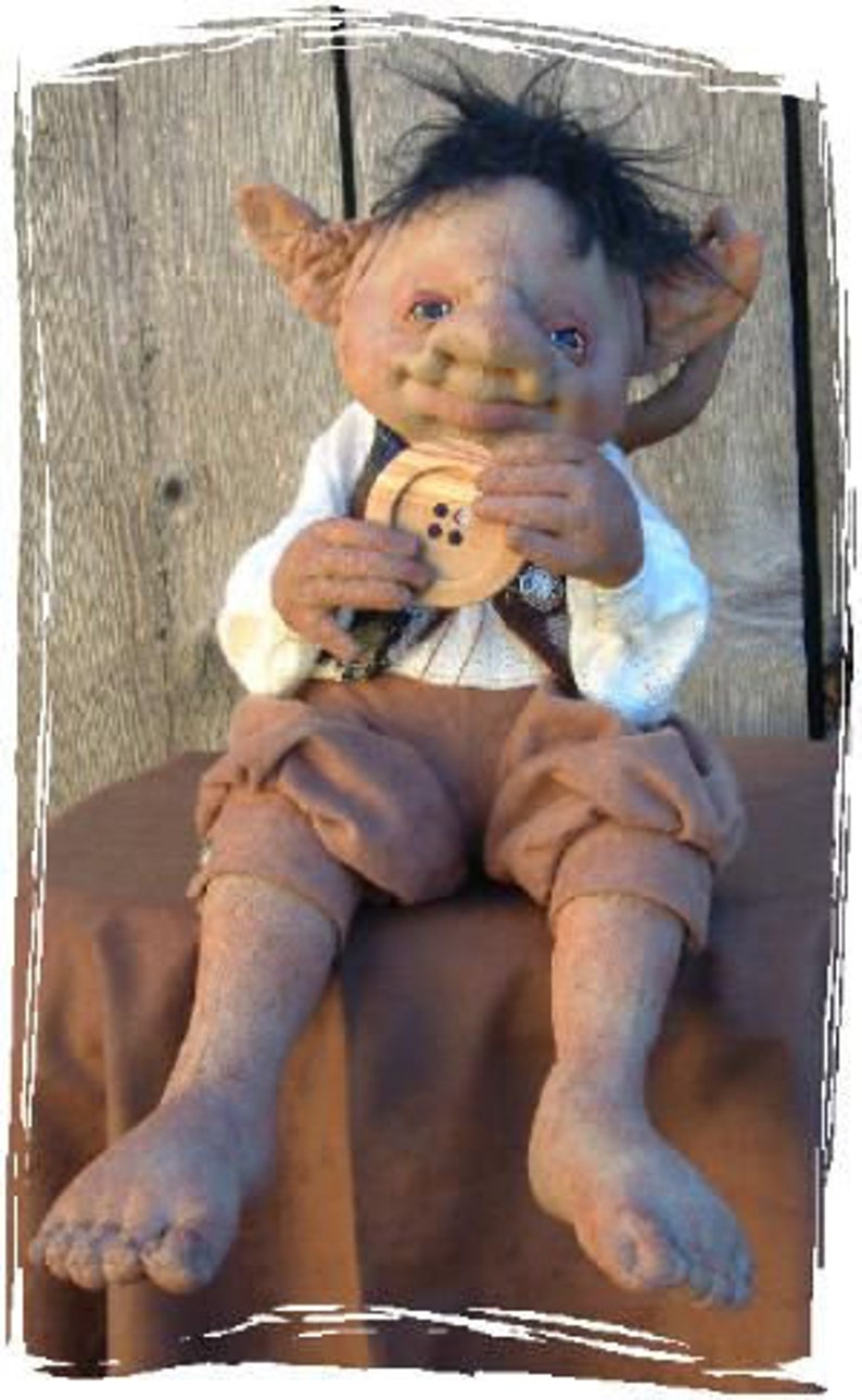 SH948E Pickett, A Tree Troll, Cloth Doll Making Sewing Pattern PDF Instant Download by Shelley Hawkey of Abra Creations image 1