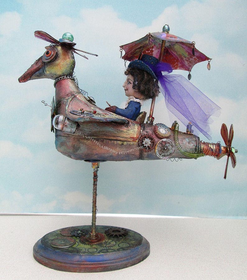 Doll Making Class Rachel's Flying Machine, Steampunk Art Doll Project by Susan Barmore PDF Download SE516E image 1