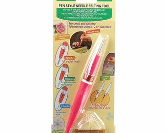 Clover Pen Style Needle Felting Tool - Includes 3 Felting Needles and Adjustable For All Your Needle Felting Projects.